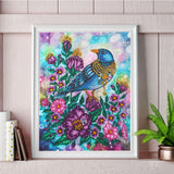 Pigeon On Colorful Flowers