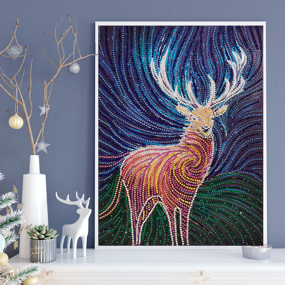Deer Colorful Painting