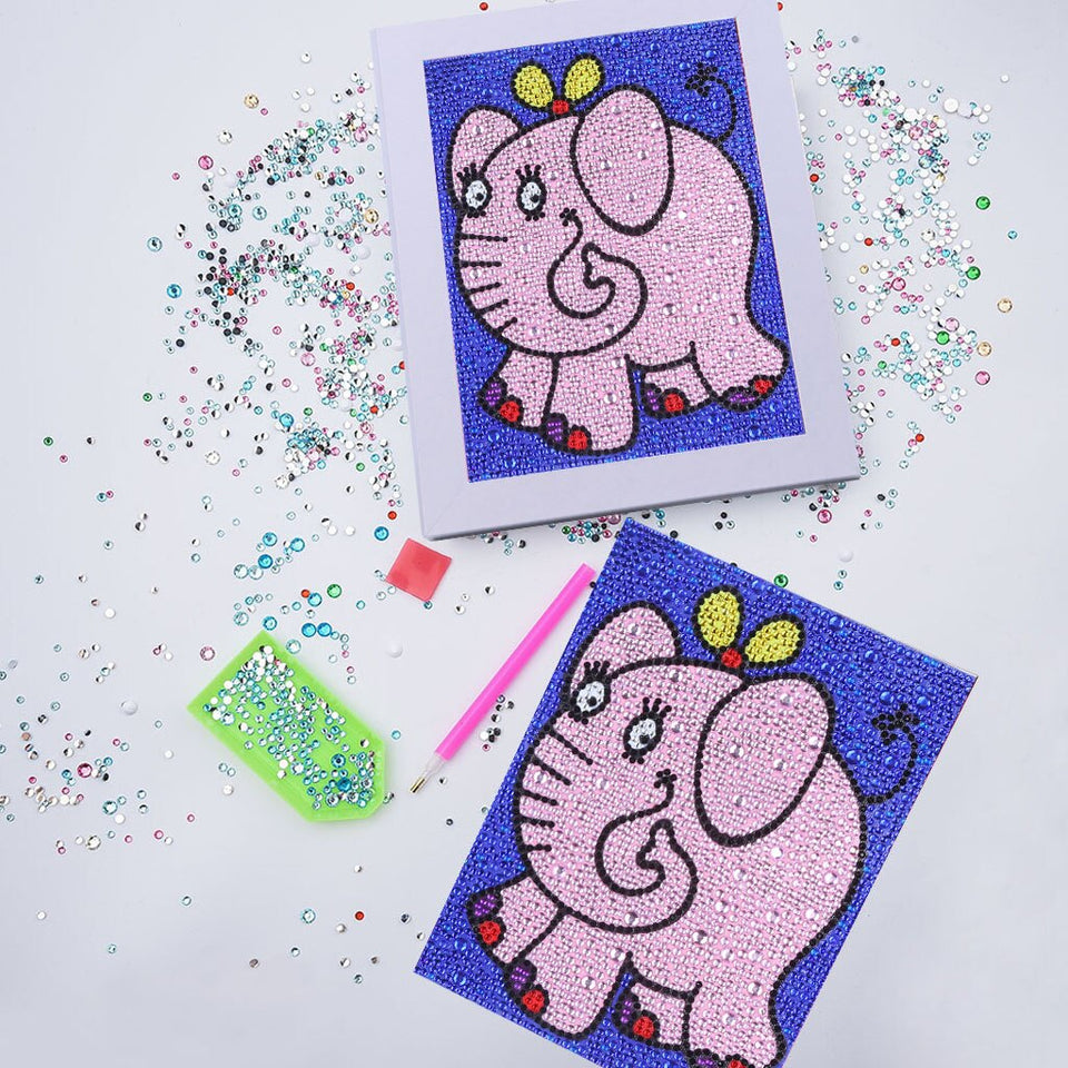 Lovely Happy Pink Elephant Painting For Child
