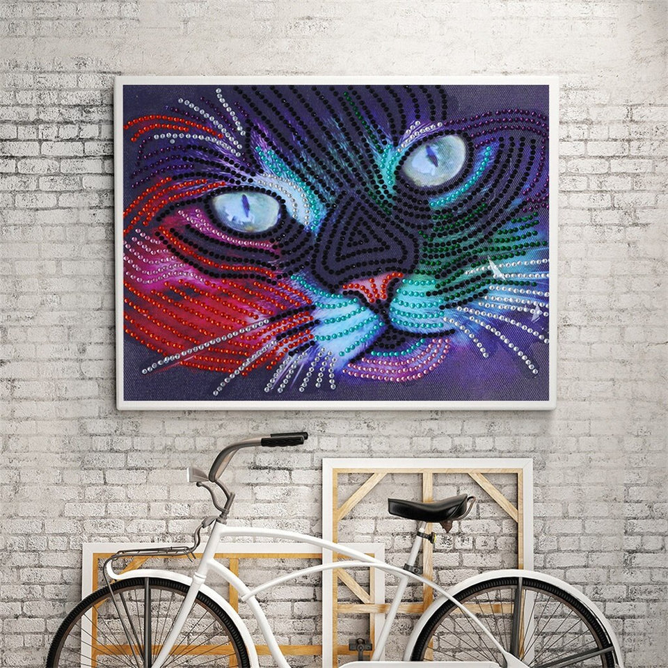 2Pcs Set Purple Horse And Colorful Cat
