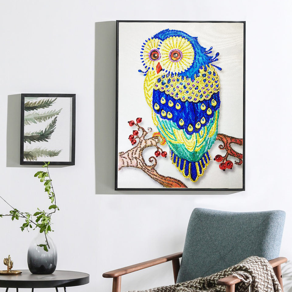 2Pcs Colorful Owl And Wolf