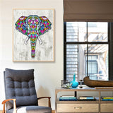 Elephant Motif Colorful Painting