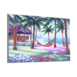 Coconut Tree On Beach With Hammock