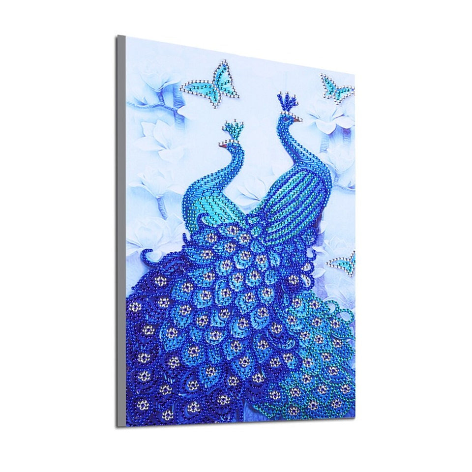 Two Beautiful Blue Peacocks