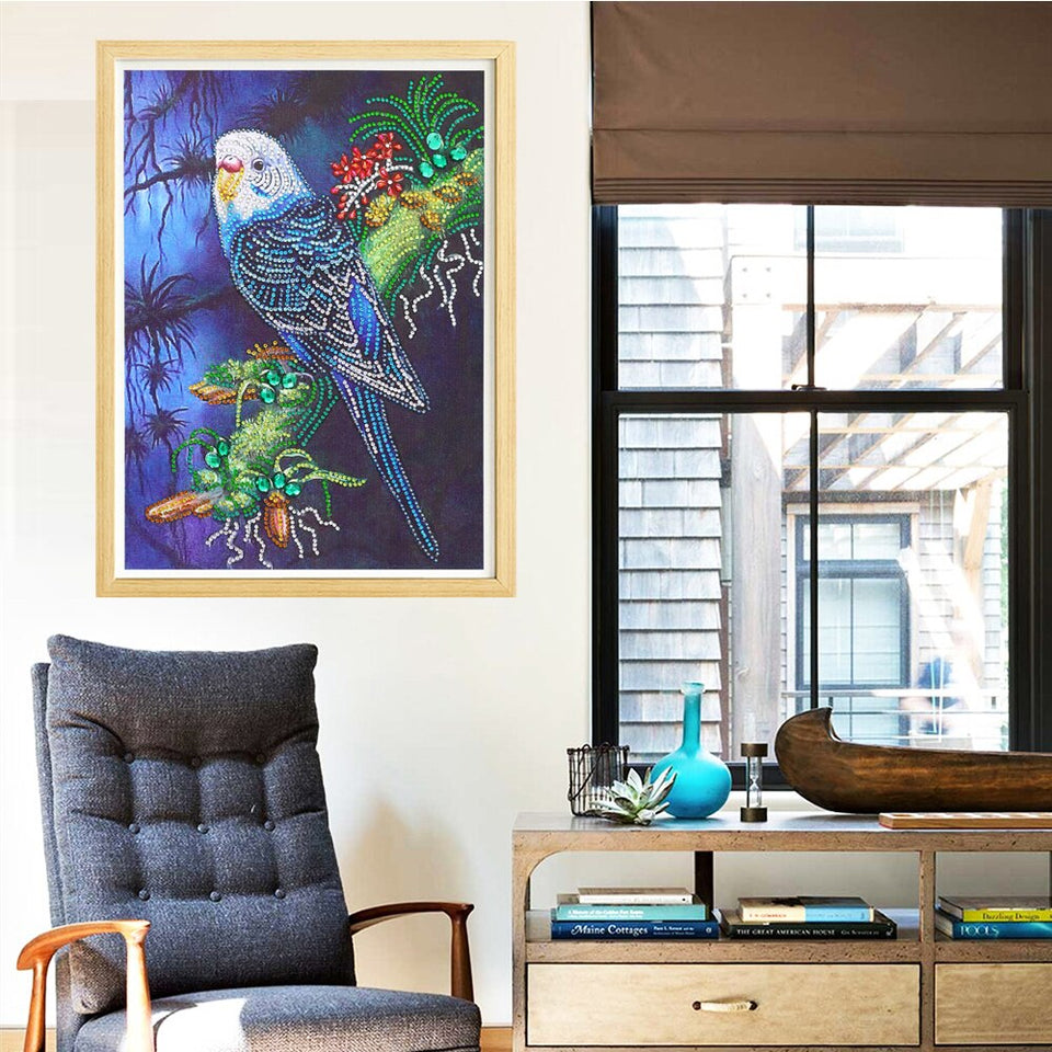 Blue And White Parrot On Branch