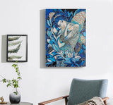 Sleeping Angel Girl With Blue Flowers