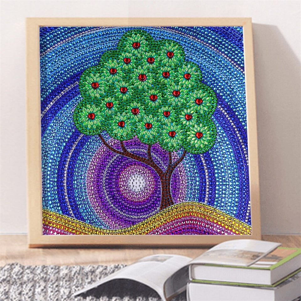 Green Tree Special Shaped Painting