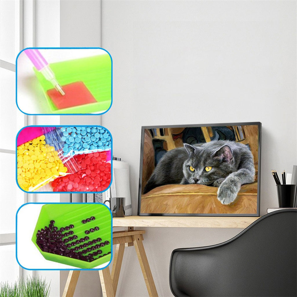 Cat On Couch Special Diamond Painting