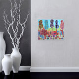 Trees And Houses Charming Painting