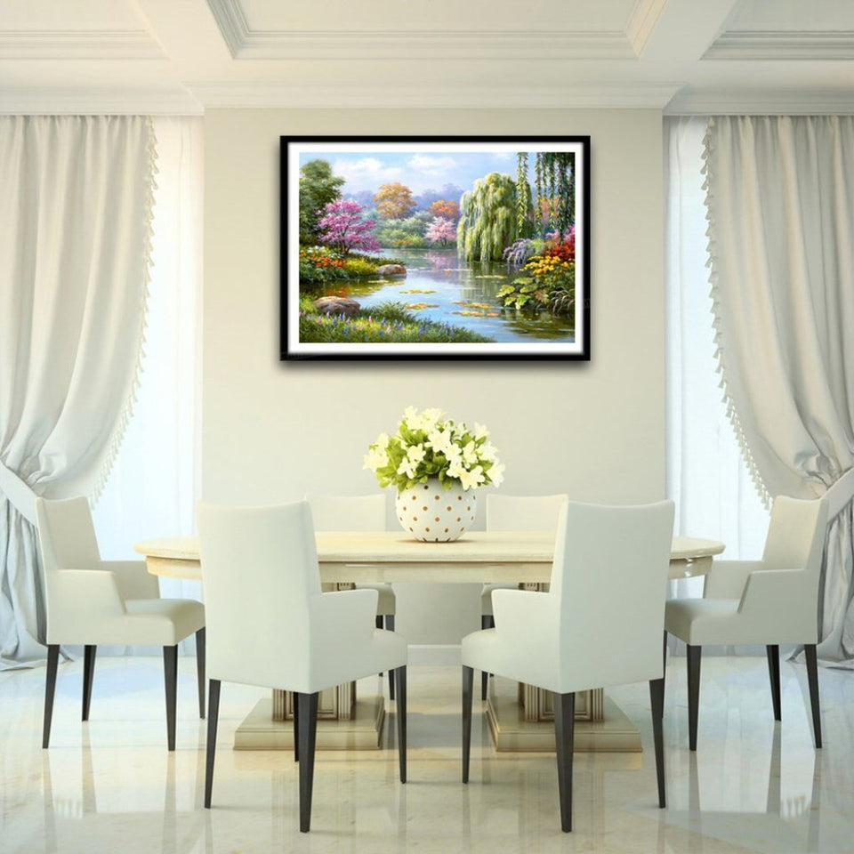 Lake In Jungle Painting