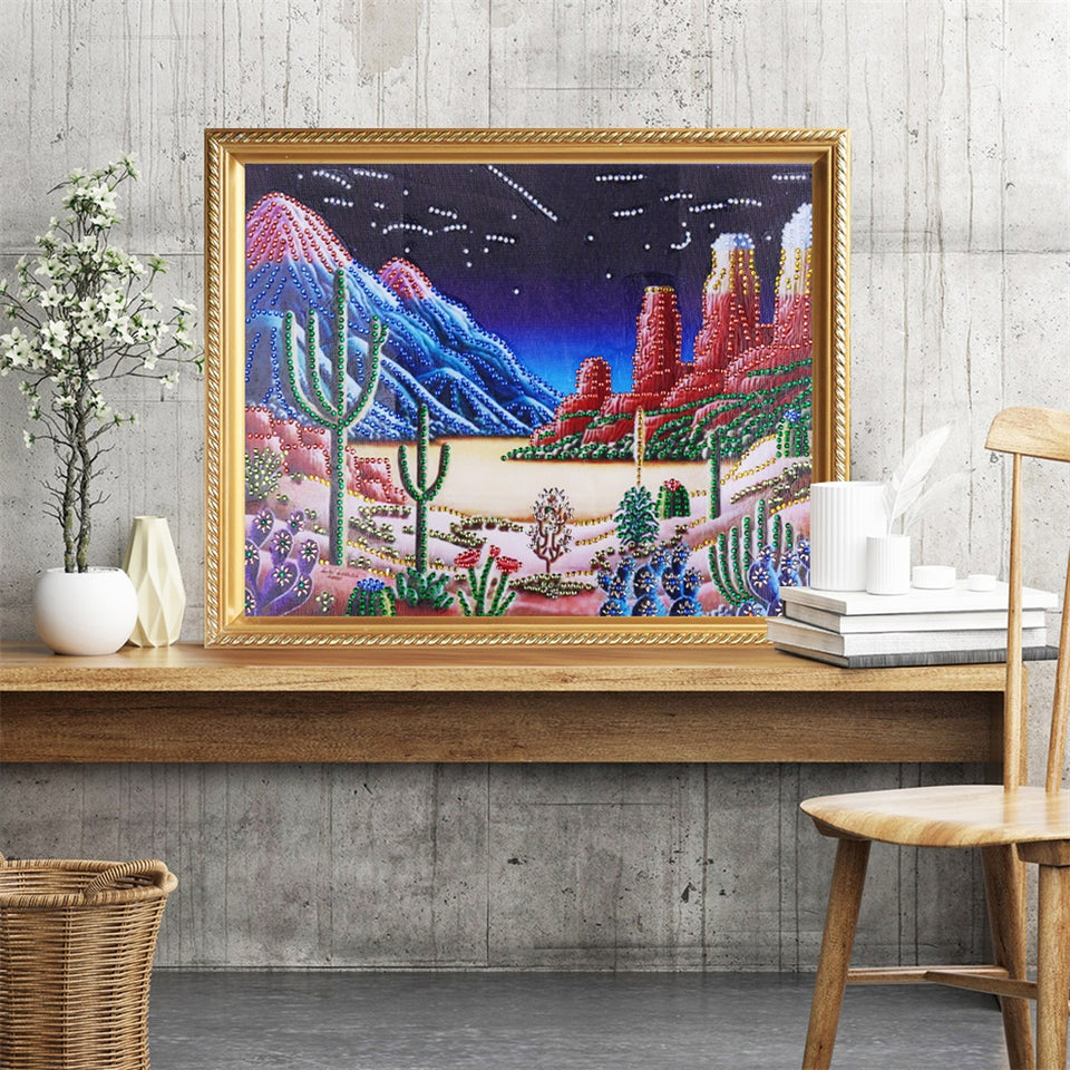 Desert At Night  Charming Painting