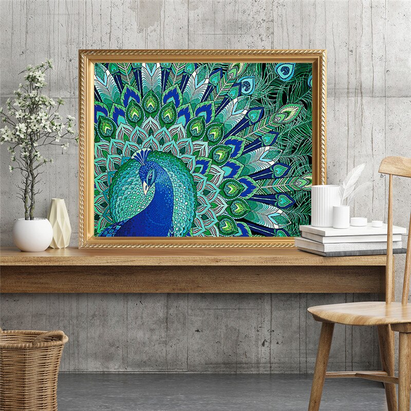 Pink Peacock – Diamond Painting Bliss