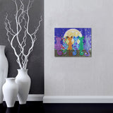 Cats In Night With Full Moon