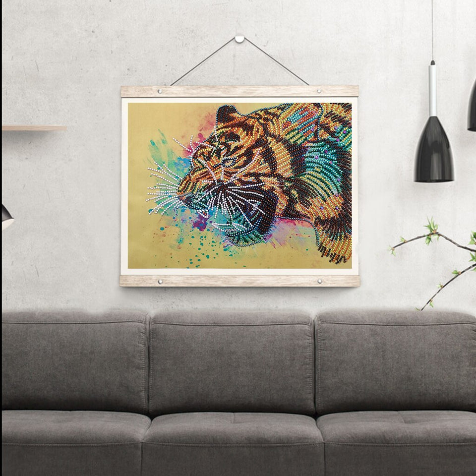 Tiger Roaring Lovely Painting