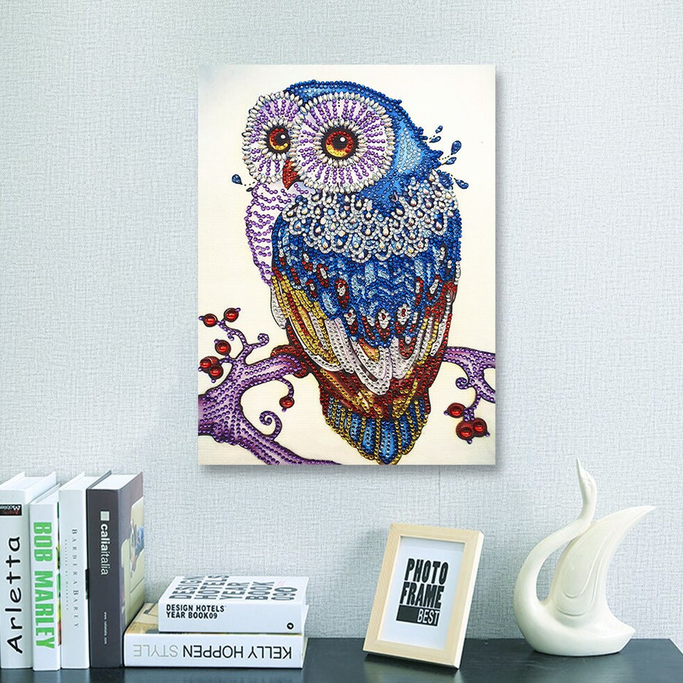 Colorful Owl On Branch