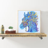 Blue Cute Horse Head