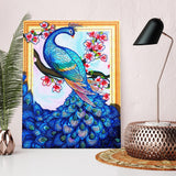 Peacock With Flowers On Branch