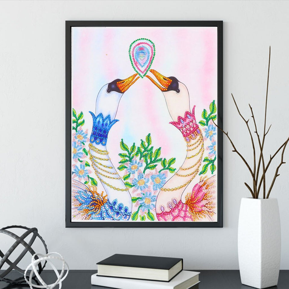 Lovely Colorful Swans