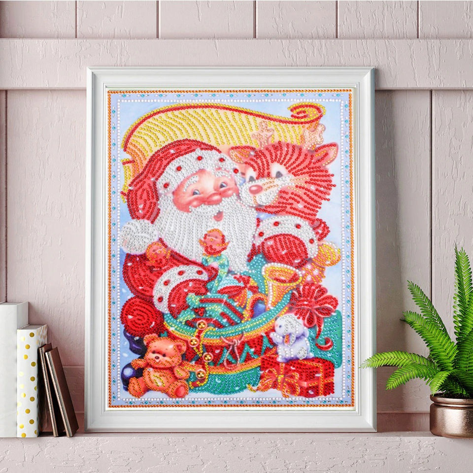 Happy Colorful Santa Claus With Toys