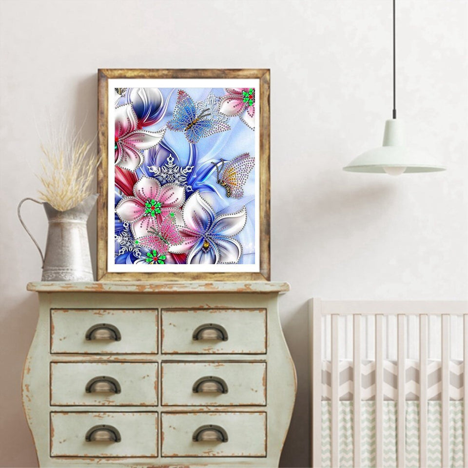 Flowers And Butterfly