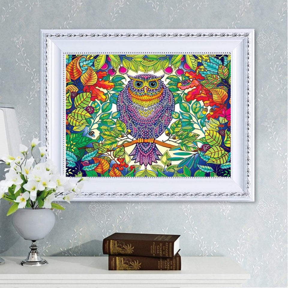 Colorful Owl On Tree