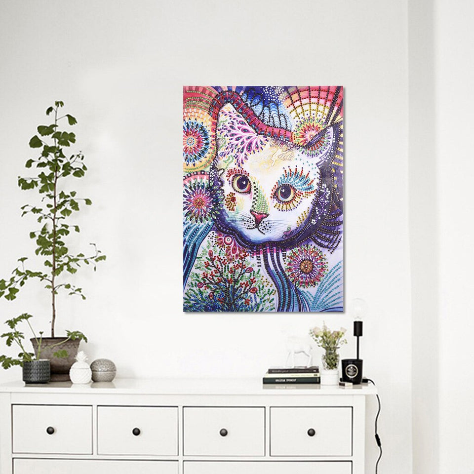 Colorful Cat Beautiful Painting