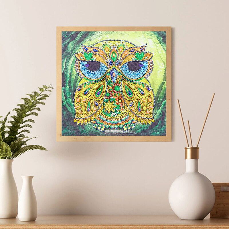 Handmade Beautiful Owl Painting
