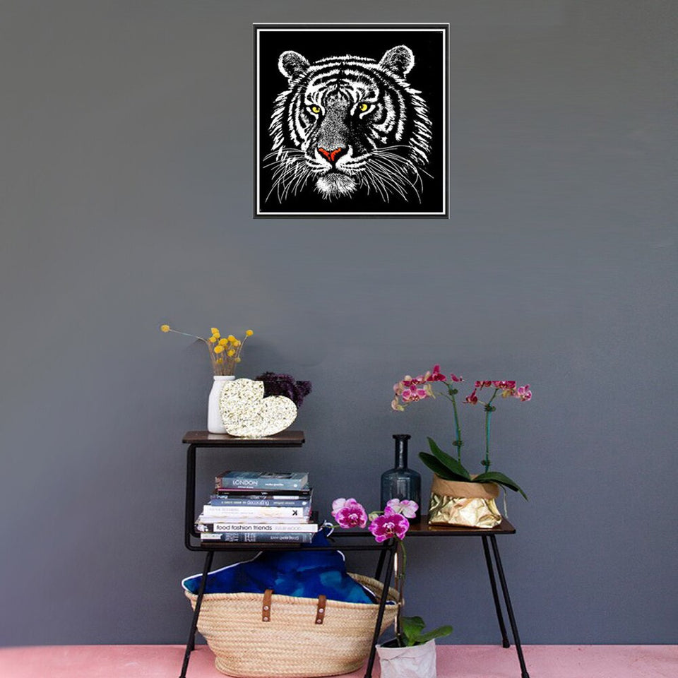 Black And White Tiger Special Diamond Painting