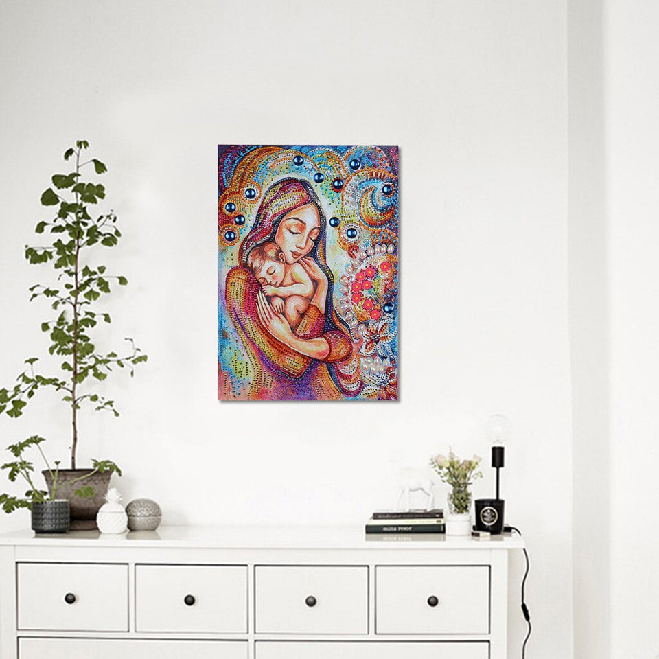 Mother With Sleeping Baby Painting