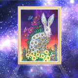 Cute Rabbit With Flowers