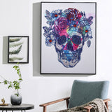 Colorful Skull With Colorful Flowers