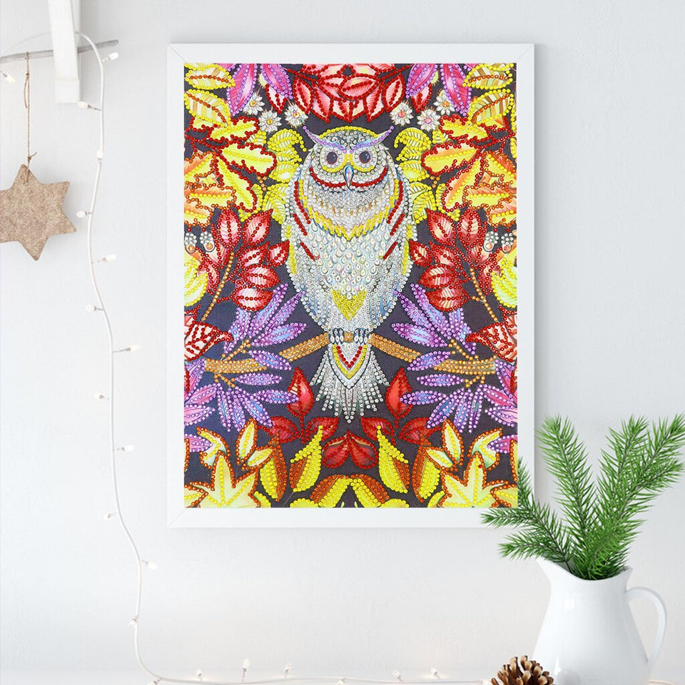 Flower With Owl Colorful
