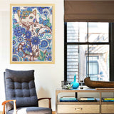 Confused Colorful Cat With Flowers