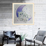 Two Cute Cats On Moon