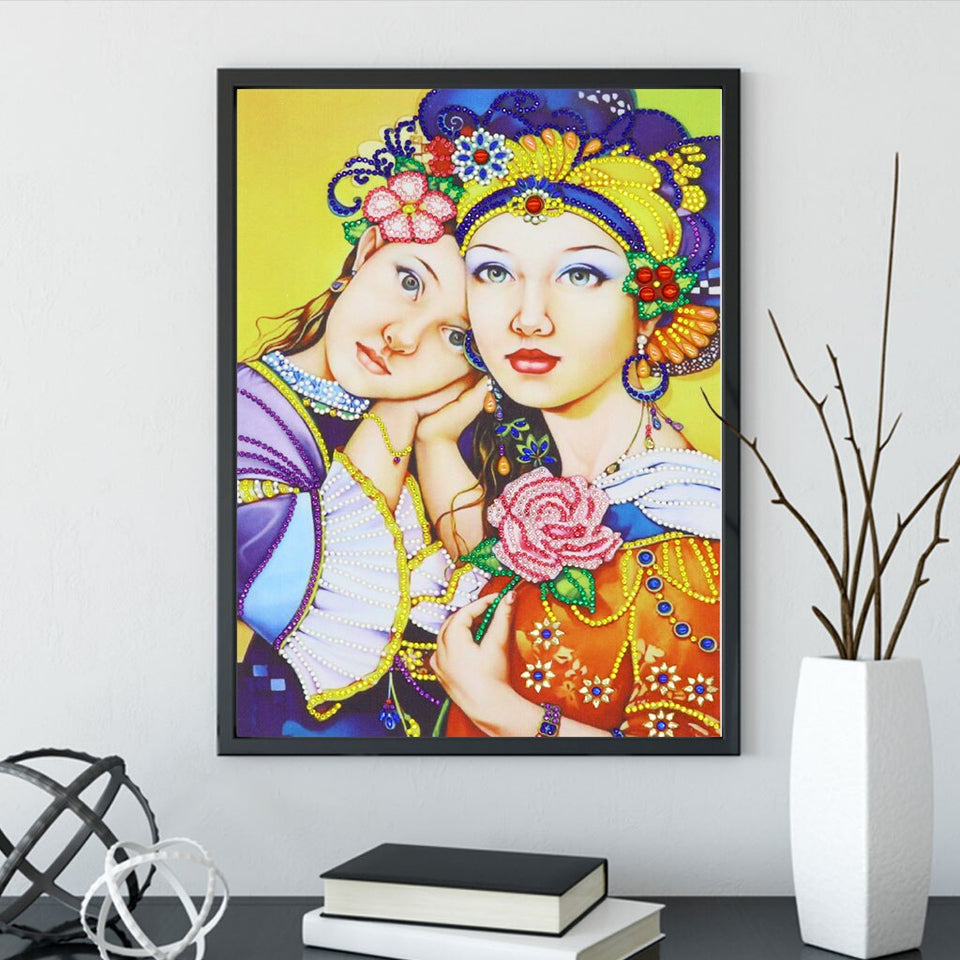 Two  Ladies With Flowers