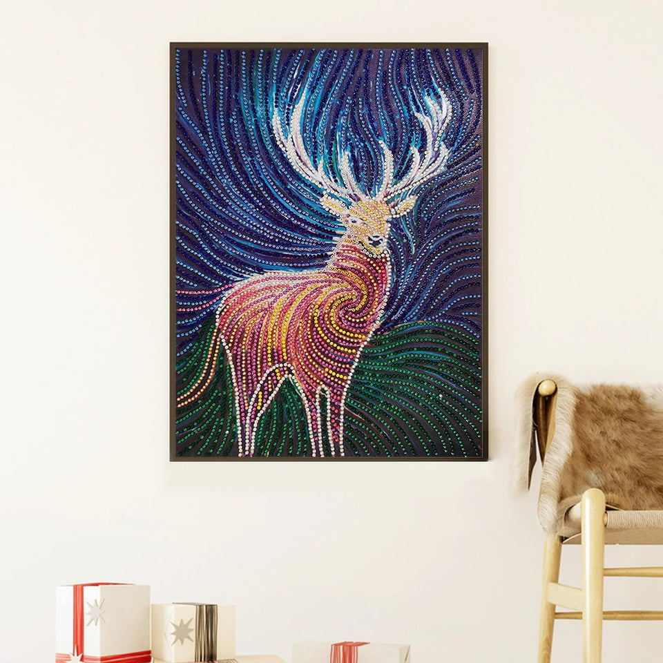 Deer Colorful Painting