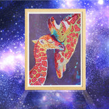 Two Giraffe Colorful Painting