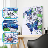2Pcs Set Colorful Butterfly And Flowers Paintings