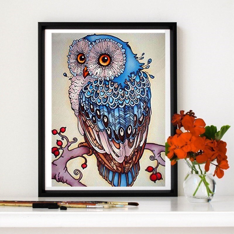 Colorful Owl On Branch