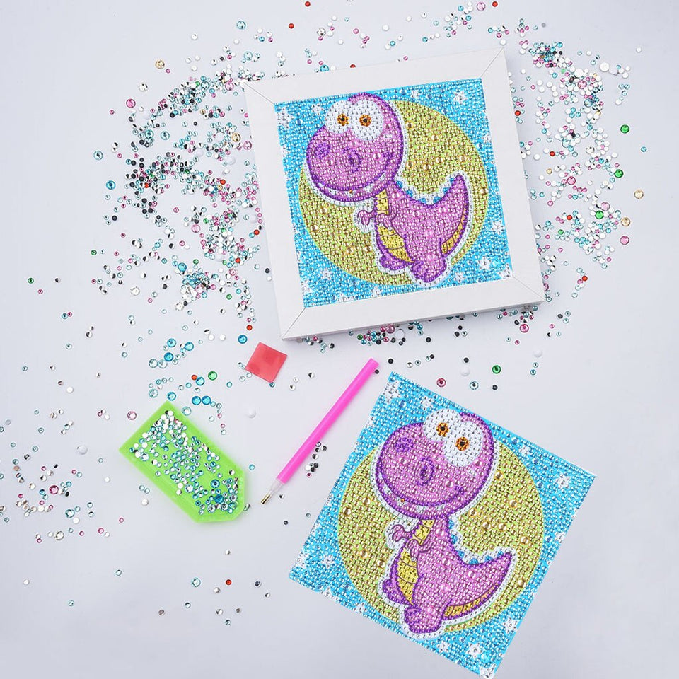 Pink Cute Dinosaur Painting For Kids
