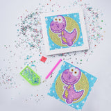 Pink Cute Dinosaur Painting For Kids