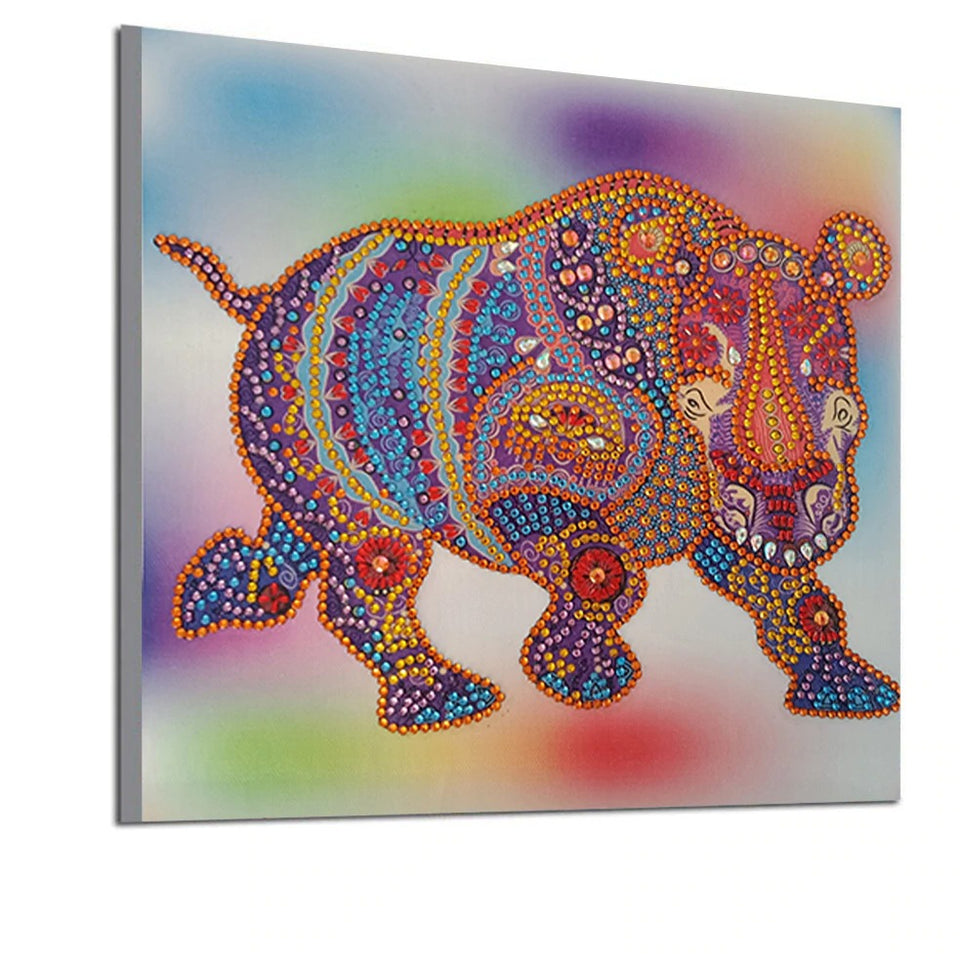 Colorful Hippo Beautiful Painting