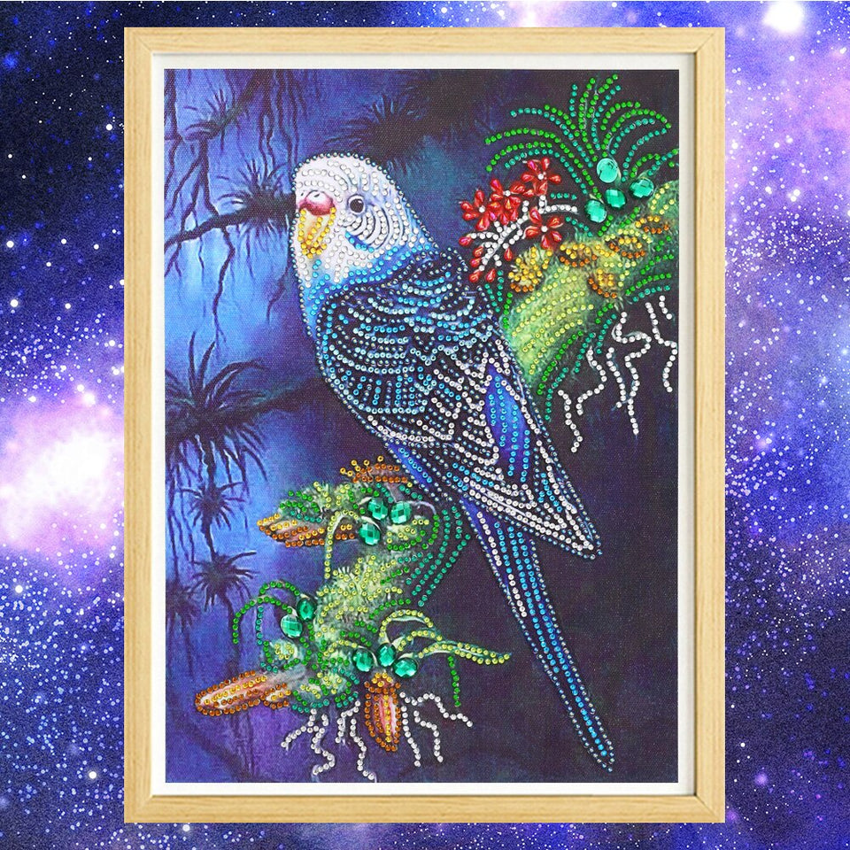 Blue And White Parrot On Branch