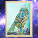 Owl With Crown Colorful Painting