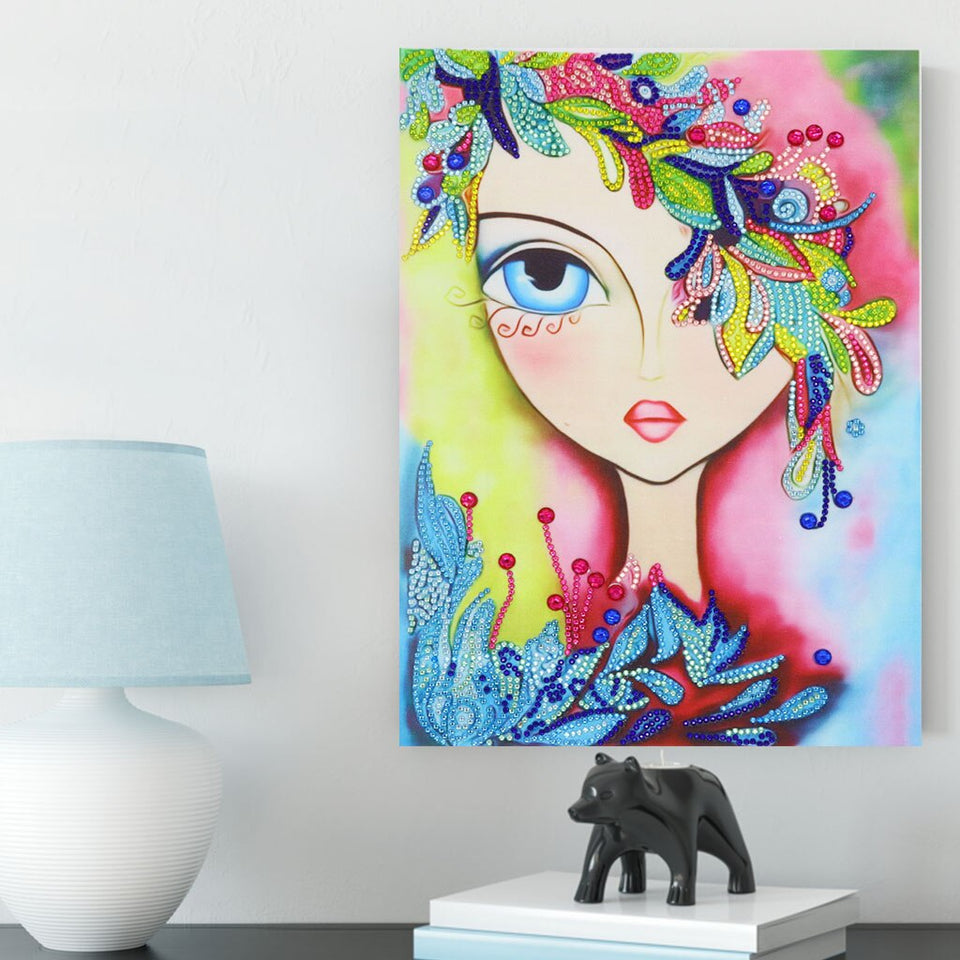 Big-eyed Colorful Girl