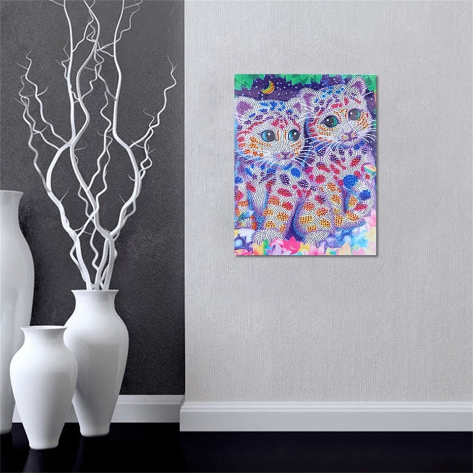 Two Colorful Cute Cats