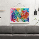 Couple Wolves Colorful