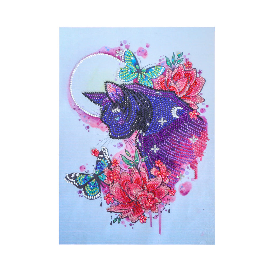 Leopard with Flowers And Butterfly