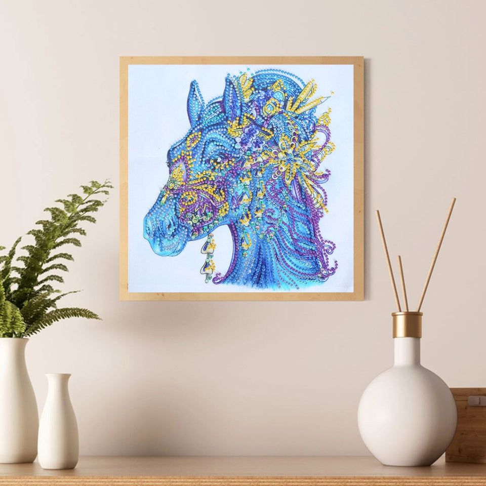 Blue Cute Horse Head