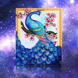 Peacock With Flowers On Branch